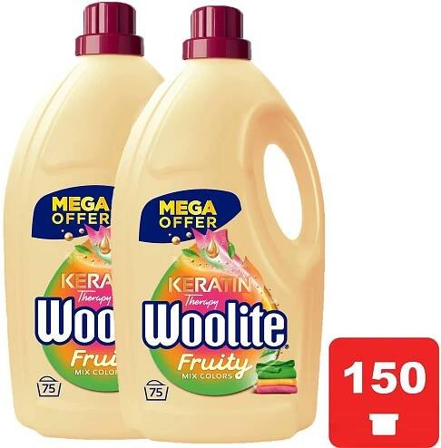 Prací gel WOOLITE Keratin Therapy Fruity Color 2× 4,5 l (150 praní)