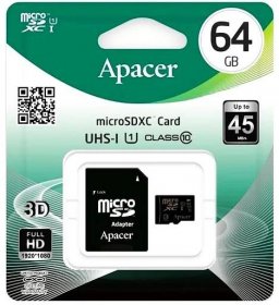 Karta paměťová, Apacer Secure Digital, microSDHC, 64 GB, adaptér