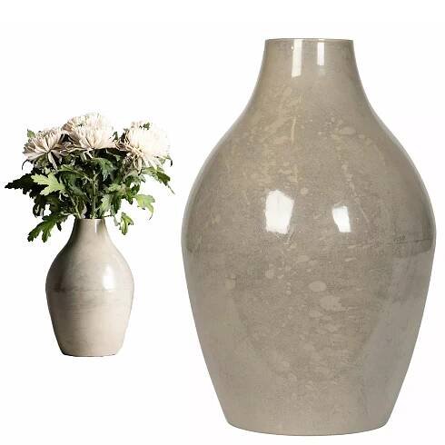 VELKÁ VÁZA 32cm na květiny tulipány kovová skandinávská do obývacího pokoje ozdoba