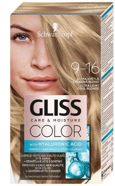 Gliss Color barva na vlasy 9-16 ultra světlá chladná blond, 60 ml - VELDRO