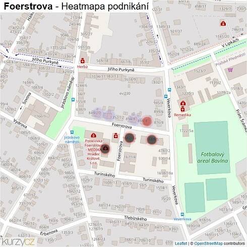 Mapa Foerstrova - Firmy v ulici.