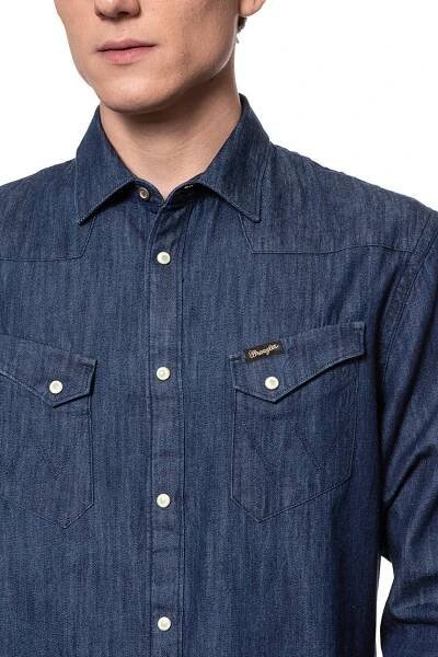 Pánská košile Wrangler WESTERN SHIRT S Barva modrá