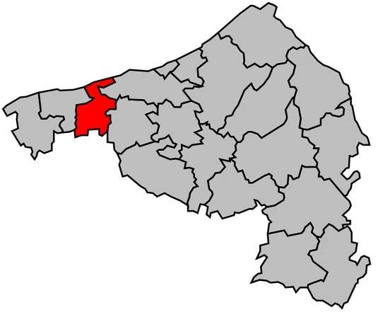 Kanton na mapě arrondissementu Dieppe