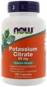 Now Foods Potassium Citrate (draslík citrát) 99 mg, 180 kapslí