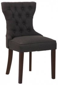 Jídelní židle Franca ~ látka, dřevěné nohy antik tmavé - Tmavě šedá