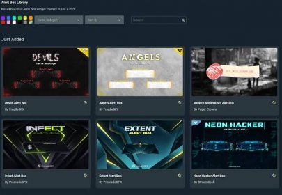 Featured alert themes included with Streamlabs Desktop