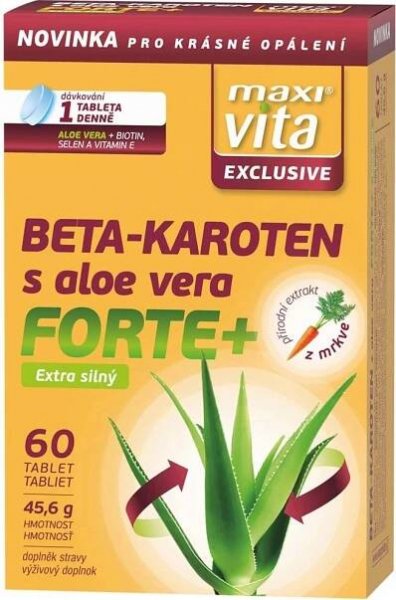 Maxi Vita Exclusive Beta-karoten s aloe vera tablety pro podporu opálení