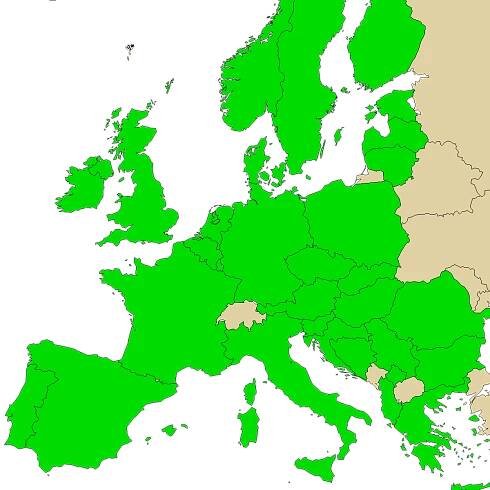 legal info map for our product CBD, green are countries where we found no ban, red with ban, grey is unknown