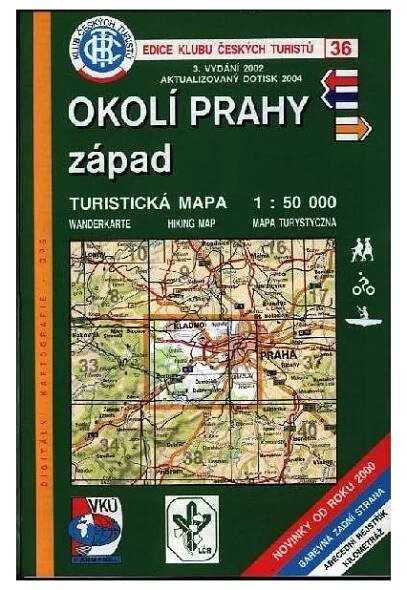 Okolí Prahy - ZÁPAD - mapa KČT 36