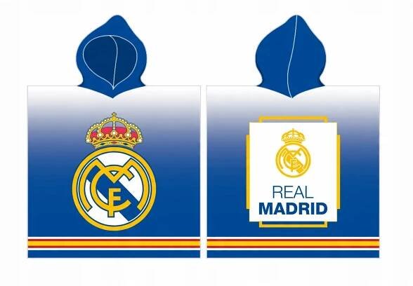 Carbotex Dětské pončo 60 x 120 cm Real Madrid 4435 Herb Logo bílá modrá stínovaná osuška s kapucí od 407 Kč - Heureka.cz