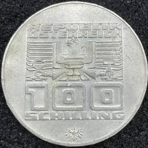 100 Schilling 1976 – Olympijské hry v Innsbrucku, Rakousko - Numismatika