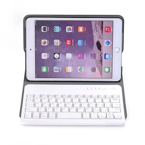 A03 pro iPad mini 3 / 2 / 1 Univerzální ultratenké ABS horizontální výklopné pouzdro na tablet + Bluetooth klávesnice