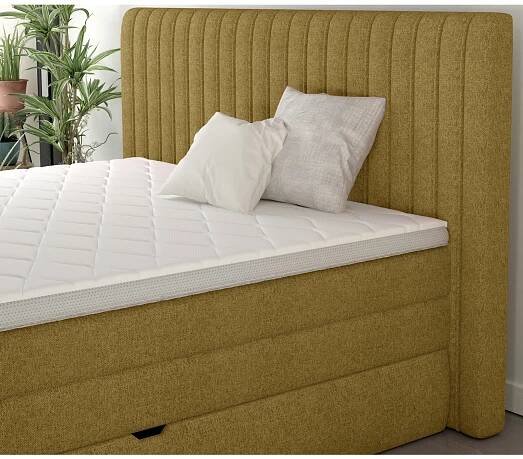 Postel boxspring TAIFA žlutá, 180x200 cm | Sconto