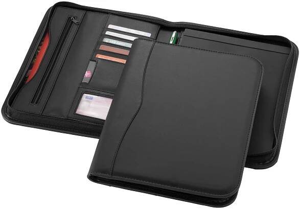 Konferenční desky na zip LILAC s linkovaným blokem, A4 - solid black