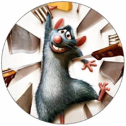 Jedlý papír Ratatouille Remi a nože 19,5 cm Pictu Hap - OzdobDort.cz 