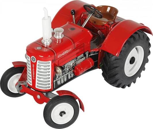 Traktor Zetor 50 Super červený na klíček kov 15cm v krabičce Kovap 1:25