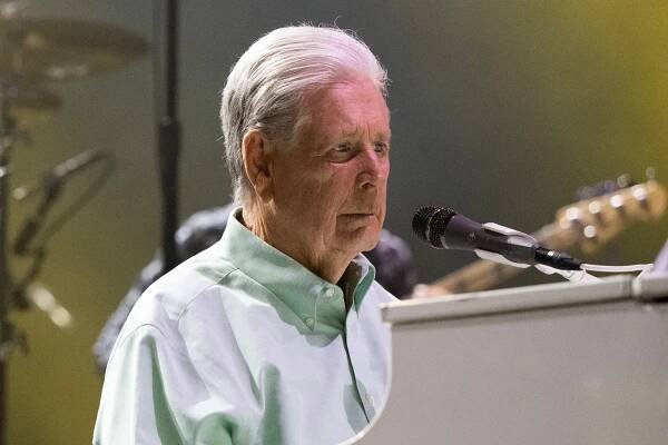 Brian Wilson, founding member of the classic rock band The Beach Boys, performs onstage at The Forum on June 9, 2022, in Inglewood, California. 