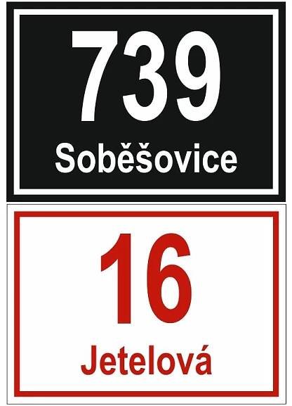 Domovní čísla popisná k označení domů
