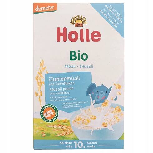 Kaše pro miminka 10 m+ s kukuřičnými vločkami Holle Musli Junior 250 g