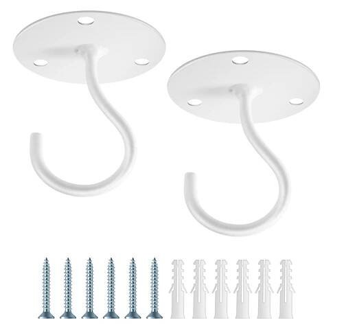 Two white hanging hooks