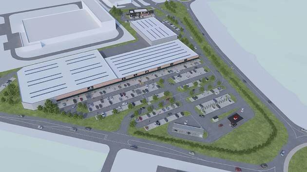Plánované rozšíření obchodního centra v průmyslové zóně