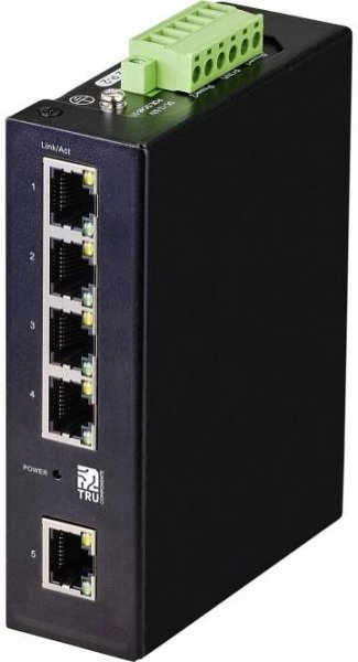 TRU COMPONENTS průmyslový ethernetový switch, 1 + 4 porty, 10 / 100 / 1000 MBit/s