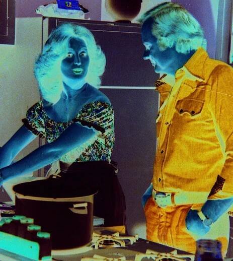 suzanne rogers as maggie talking with john clarke as mickey on days of our lives.