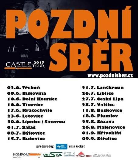 Pozdní sběr vyráží na Castle tour 2017 už 2. 6.