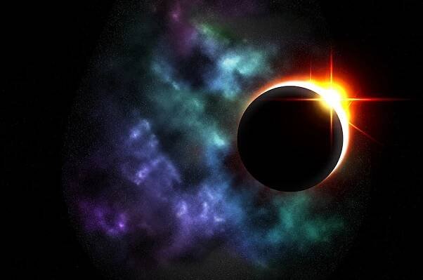 Eclipse vesmír Starscape pozadí — Stock obrázek