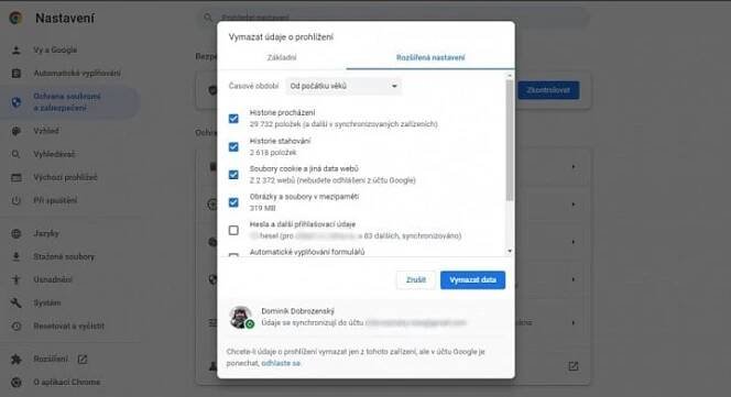 Jak smazat historii Google Chrome ve Windows a v mobilním zařízení?