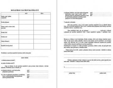 (02) Dotazník k uzavření manželství (list A4 v A3) - Tiskárna Ministerstva vnitra