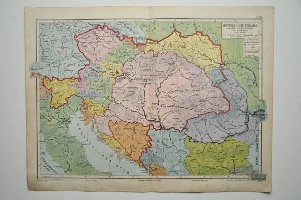 RAKOUSKO-UHERSKO - POLITICKÁ MAPA - 1900 - Staré mapy a veduty