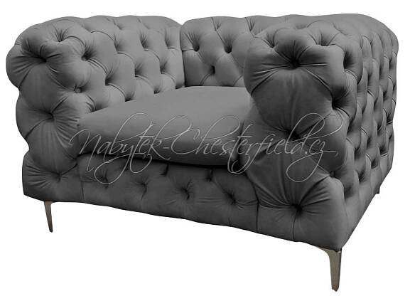 Křeslo chesterfield Glamour Full Moon plyš, látka