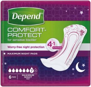 Depend Pads Maximum Night inkontinenční vložky ženy 6 ks