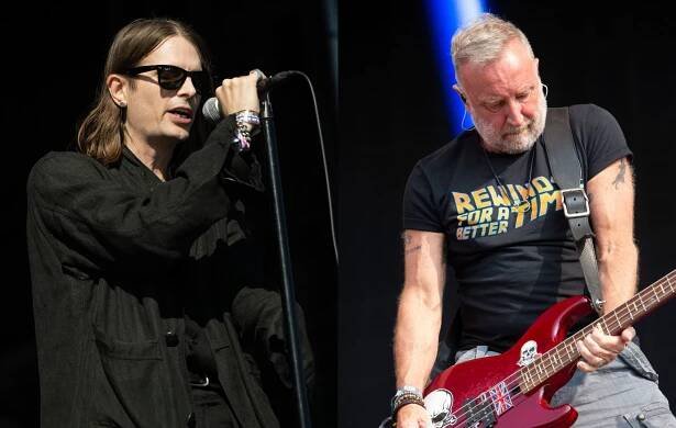 Wesley Eisold of Cold Cave and Peter Hook.