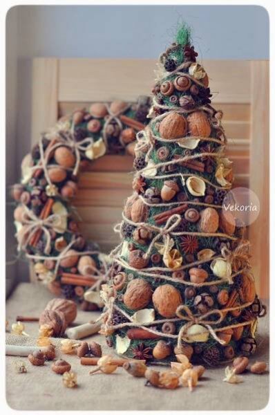 Vekoria . Творческий стеллаж Виктории Сокур: Ёлочка и венок "Натурель" | Christmas deco, Natural christmas, Christmas crafts decorations
