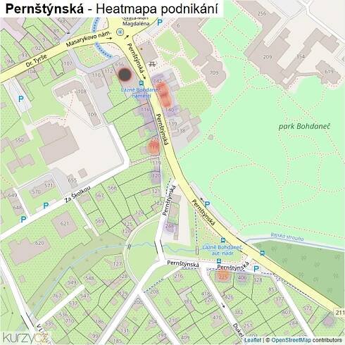 Mapa Pernštýnská - Firmy v ulici.