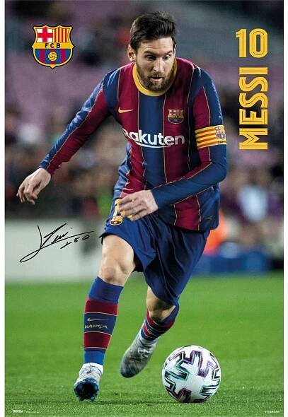 Plakát FC Barcelona: Messi 2020/2021 (61 x 91,5 cm) - - Megaknihy.cz