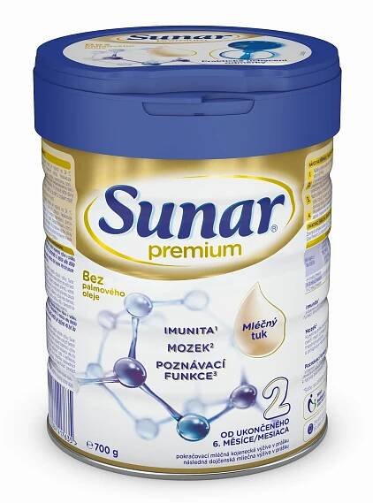 SUNAR Premium 2 pokračovací kojenecké mléko 700 g