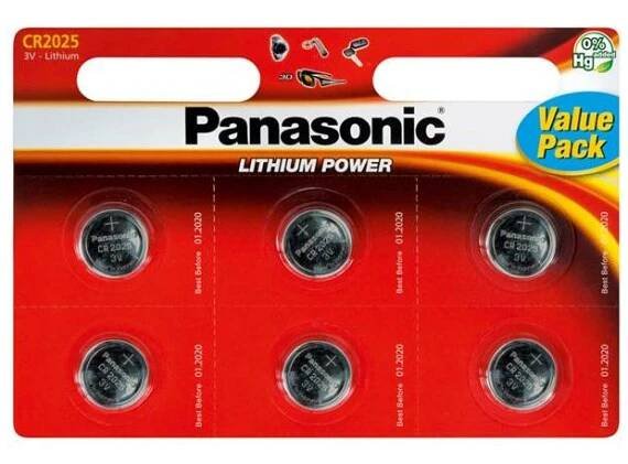 Baterie CR2025 PANASONIC lithiová 6ks / blistr : Půhy.cz