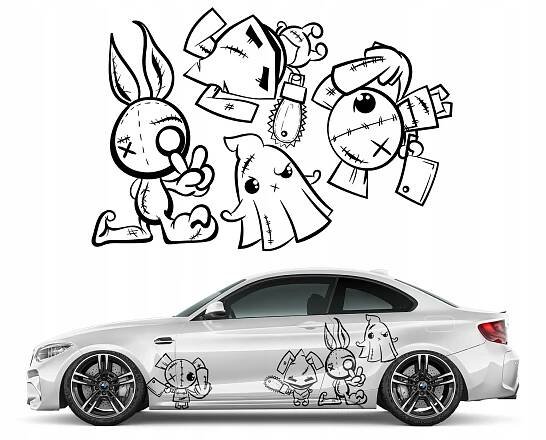 2x NÁLEPKA Grafika na auto MOTIV KRÁLÍK DUCH Ghost ANIME 90x265