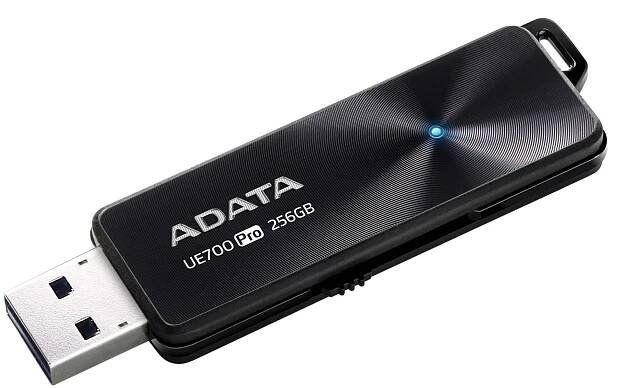 Flash disk ADATA UE700 Pro 128GB černý Boční pohled