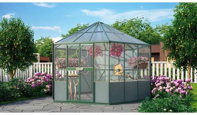 Vitavia Ptačí voliéra Circus 9000, HKP 6 mm, smaragdová 383 x 336 x 284 cm, 9 m2