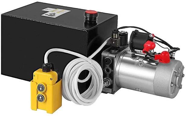 Hydraulická jednotka 8L Pump Double Acting Hydraulic Power 12V Metal Reservoir Hydraulická pumpa Power Unit pro sklápěcí vůz