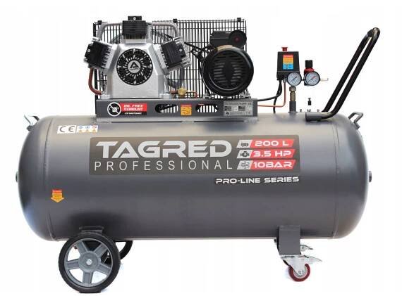 Tagred Bezolejový kompresor 3V 200l 10bar 911l/min TA3395