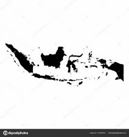 Unduh - Ilustrasi — Indonesia - Peta siluet hitam padat dari wilayah negara. Ilustrasi vektor rata sederhana .