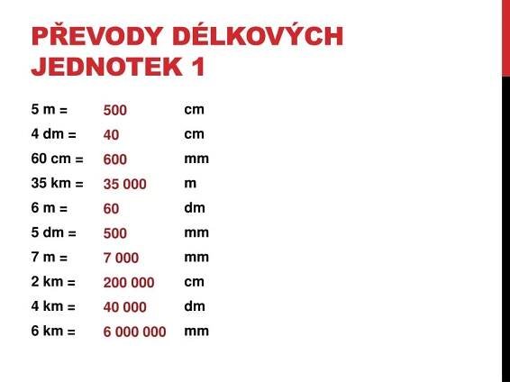 PPT - Opakování – převody jednotek, příklady PowerPoint Presentation ...
