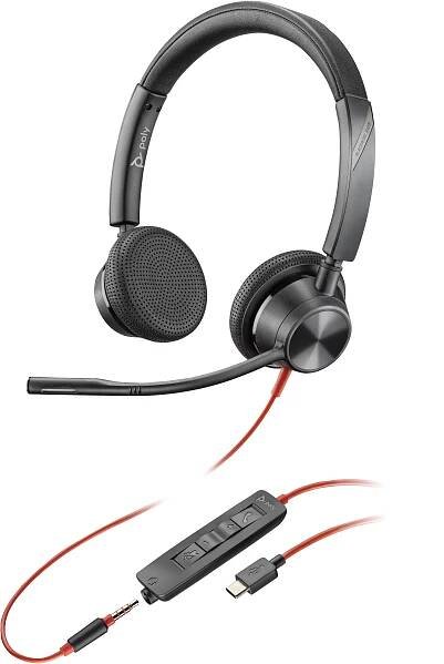 Poly Blackwire 3325 Stereo USB-C + 3.5mm + USB C/A-Adapter