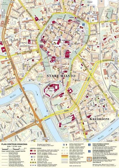 Kraków mapa zabytków