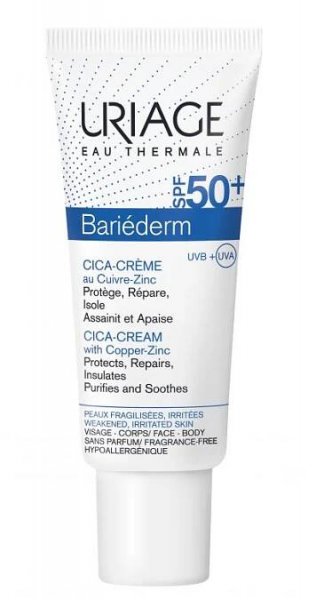 Uriage Bariéderm Cica Creme SPF 50 reparativní krém na popraskanou pokožku 40 ml